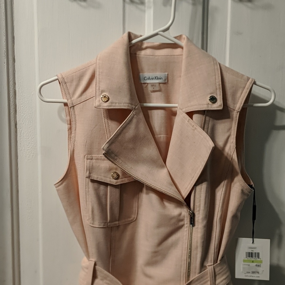 CALVIN KLEIN SZ 4 COLOR PINK ZIP DRESS